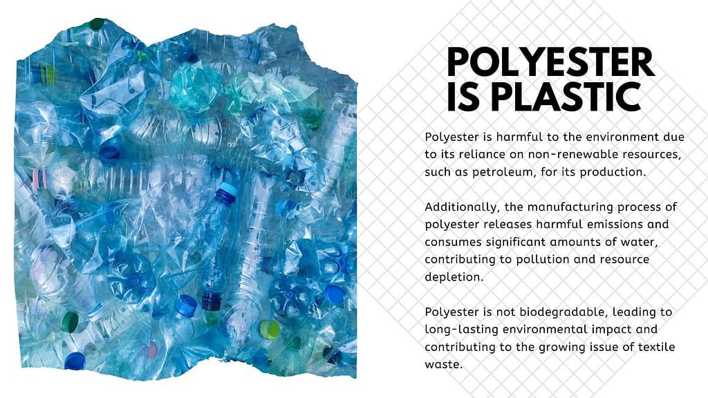 Plastic bottles are made in the same way as polyester, plastic is one of the main causes of co2 emissions. should we stop wearing polyester