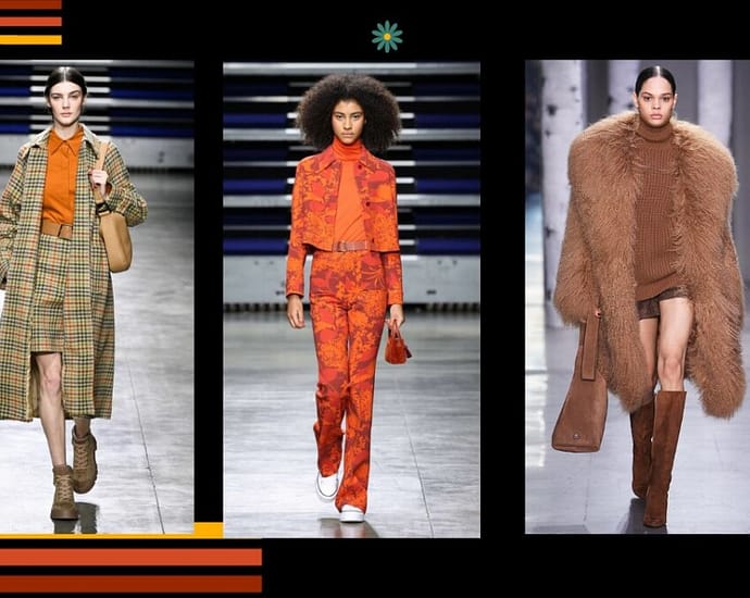 Image showing 3 models wearing 70s inspired fashion in 2023 fashion week - New 70s Fashion Trend