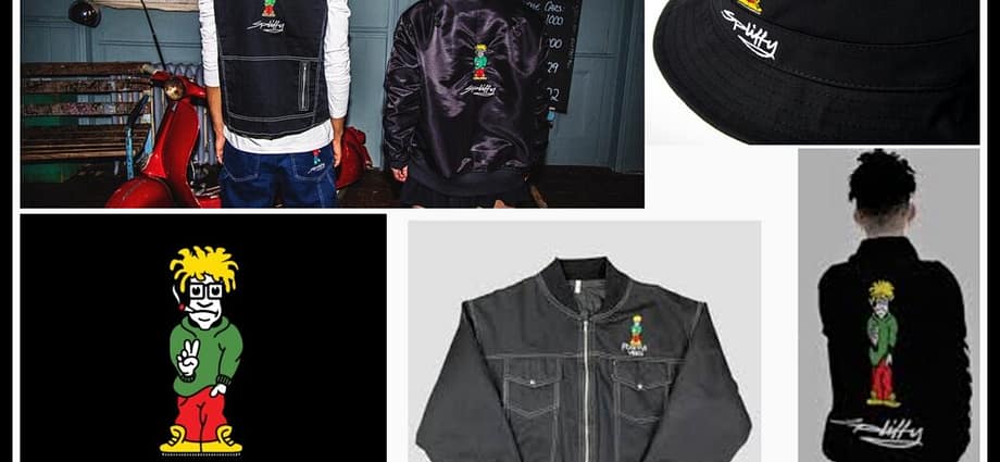 Pictures of popular 90s Brand Spliffy. Spliffy was a cartoon man in bright colours smoking a Splif.