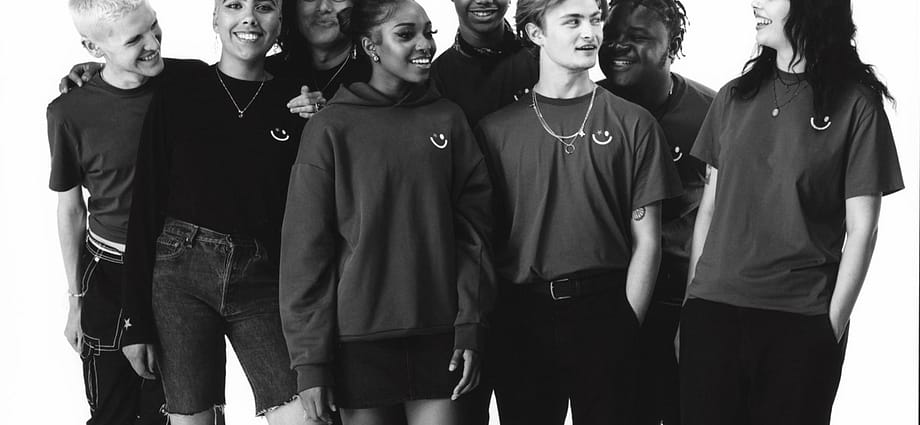 Photo from the Wagamama and PANGAIA collaboration of models wearing the new uniform